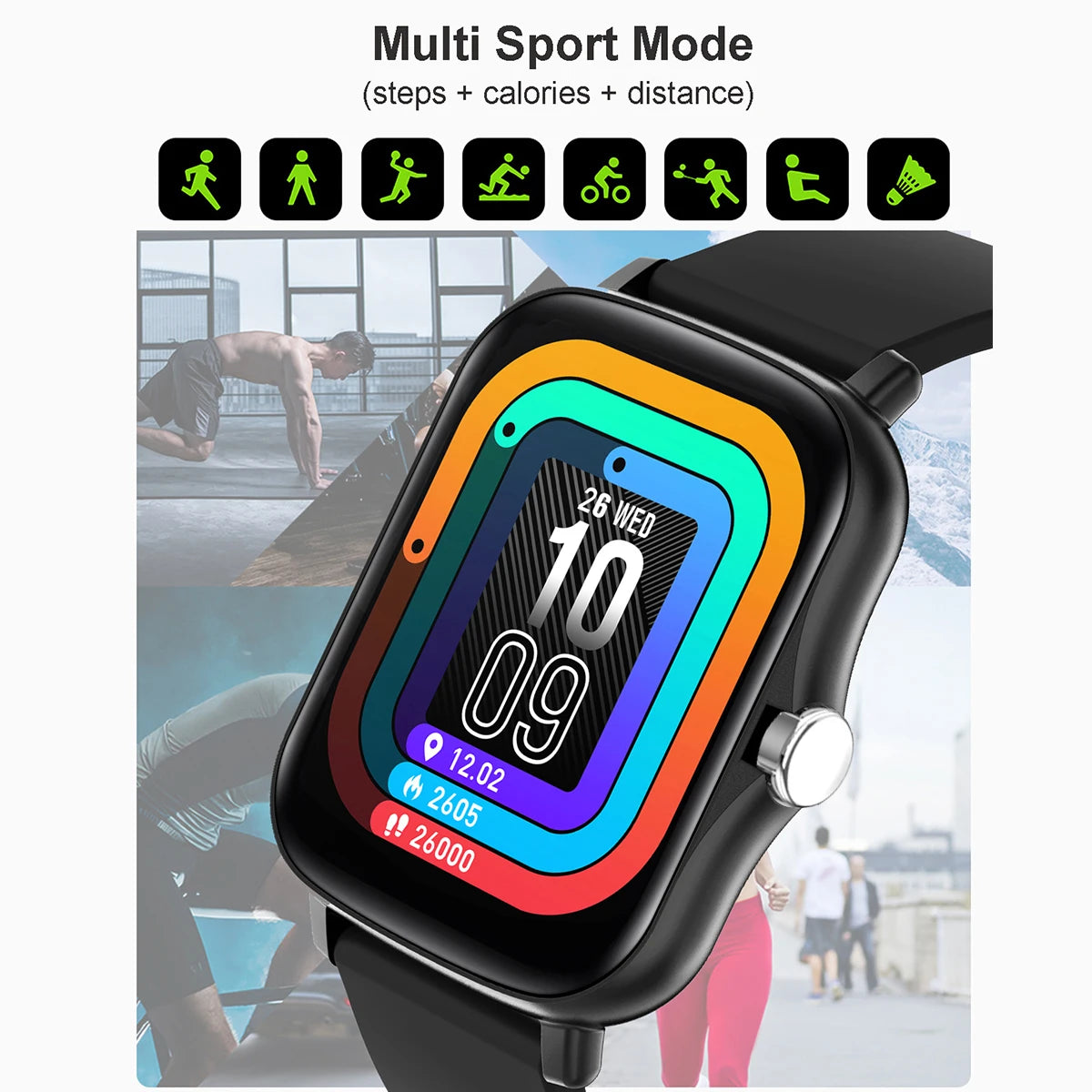 Black Case Colour Screen Smart Watch