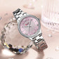 Luxury Stainless Steel Luminous hands Wristwatches with Rhinestones