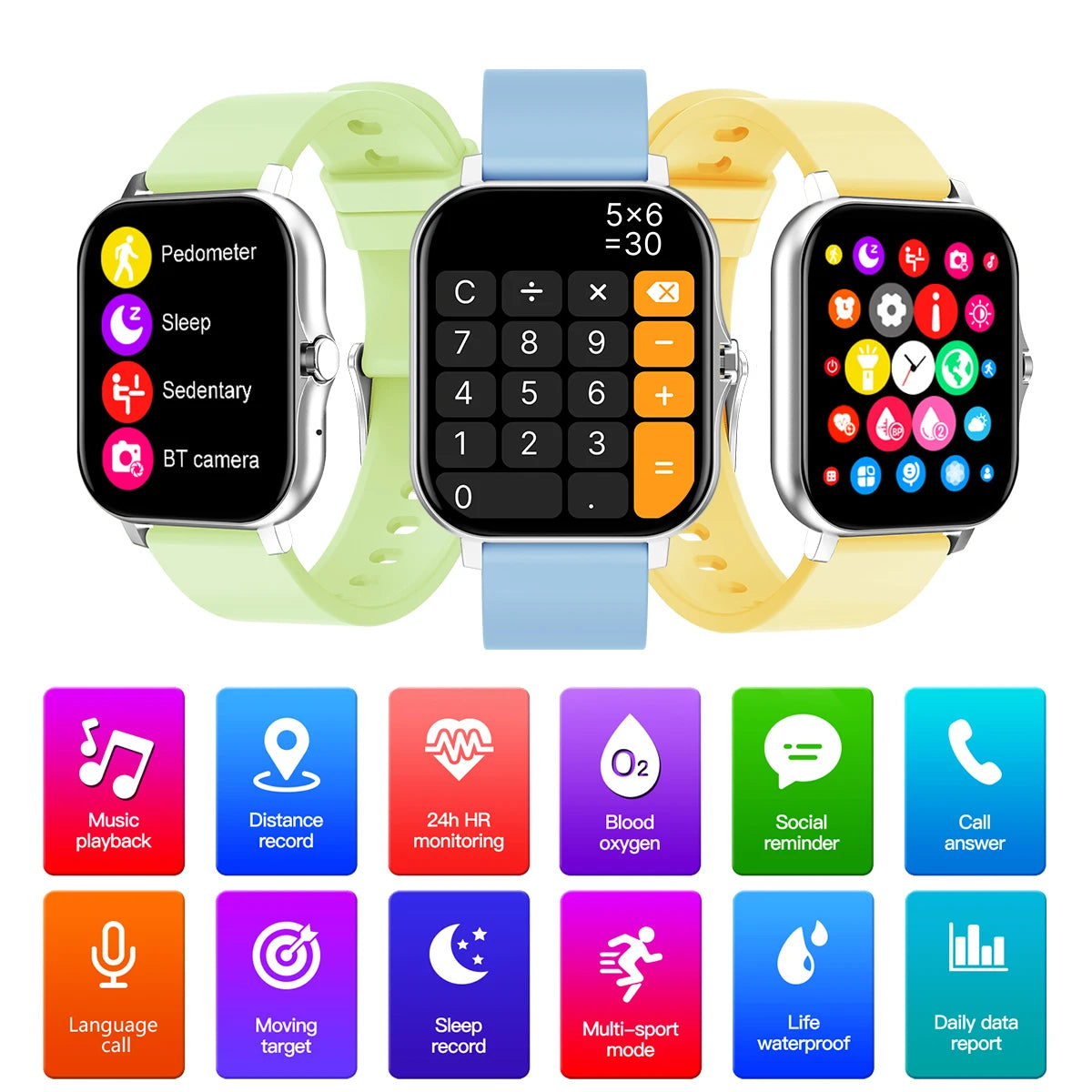 Silicone Strap Smartwatch IOS And Android